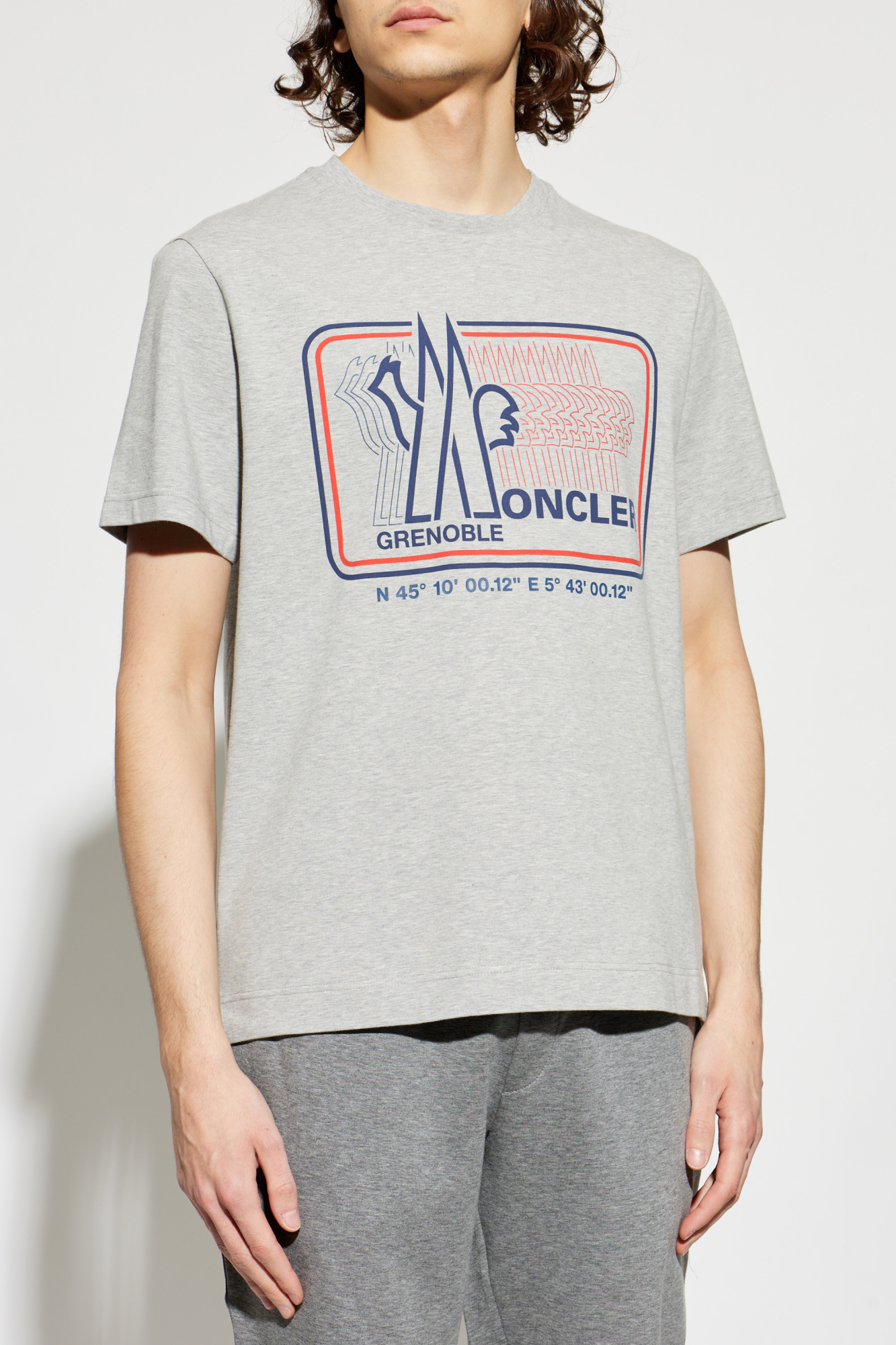 MONCLER グレー Tシャツ クルーネック Grey MONCLER GRENOBLE DAY-NAMIC Moncler Grenoble - Vitkac Slovakia